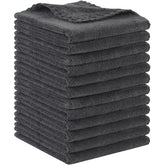 SUNLAND front view of 12-pack dark grey cloths shows neat packaging and value