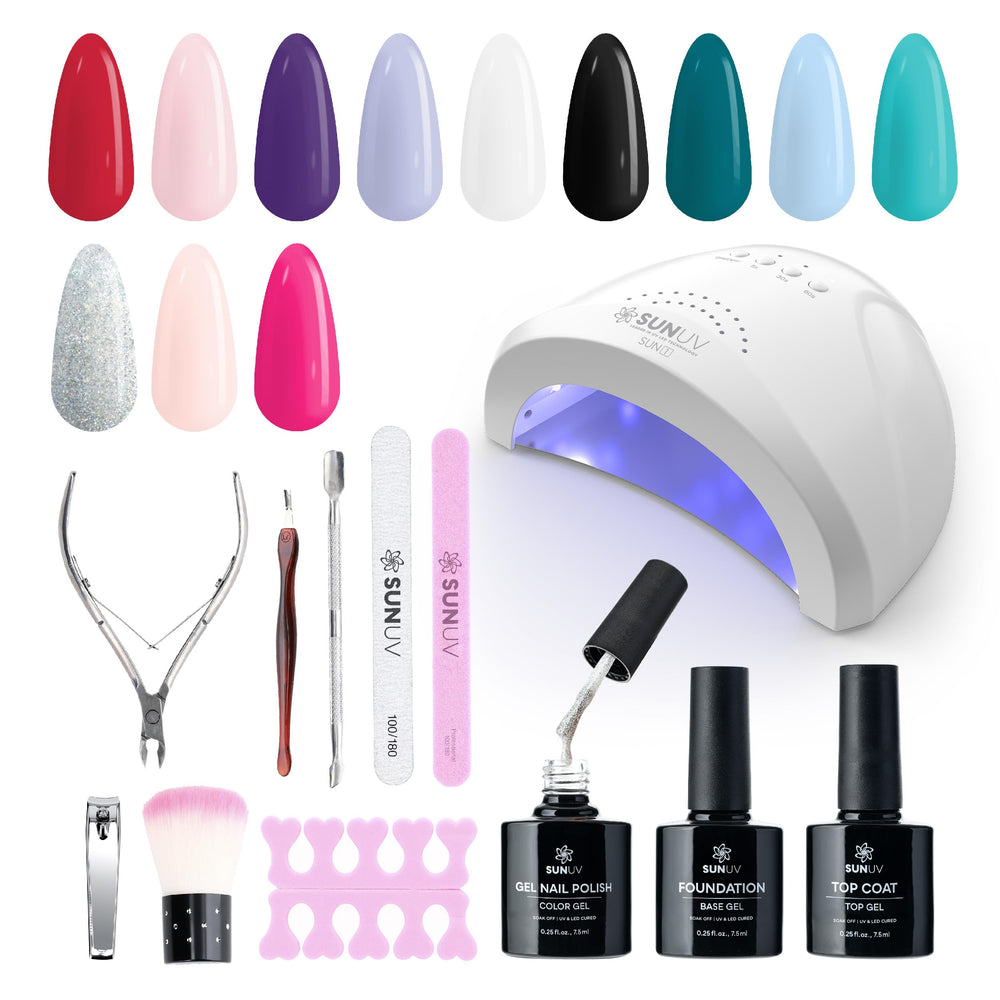 SUNUV kit front view showing complete 23-piece set and organized packaging for convenience
