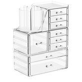 SuoXing front view showing clear acrylic organizer and tidy cosmetics for easy access