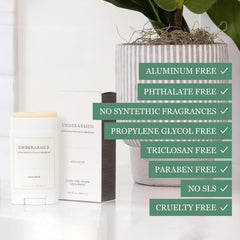 Super Natural Goods ingredients display with raw honey and mineral salt promoting odor control