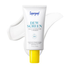 Supergoop! front packaging showing SPF 50 and hydrating finish benefit