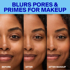 Supergoop! applied under foundation demonstrating smoother makeup finish benefit