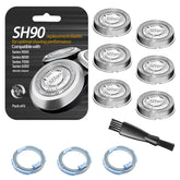 SUPERNB SH90 front packaging showing six replacement heads for quick swap