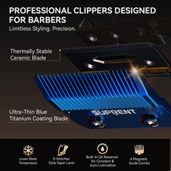 SUPRENT close-up of blue titanium-coated blade showing smoother cuts