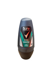 Sure Men roll‑on 50ml front label showing product and gentle formulation benefit