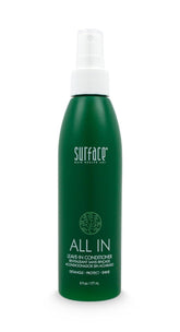 Surface bottle front view showing branding and lightweight leave-in benefits
