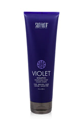 SURFACE front bottle showing Pure Blonde Violet Shampoo, clear brand benefit