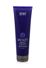 SURFACE front bottle showing Pure Blonde Violet Shampoo, clear brand benefit