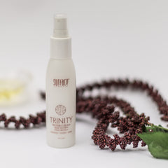 Surface application on damp hair demonstrating detangling and smoother strands