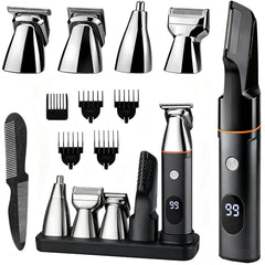 Suttik front view of full grooming kit showing all included tools for versatile trimming