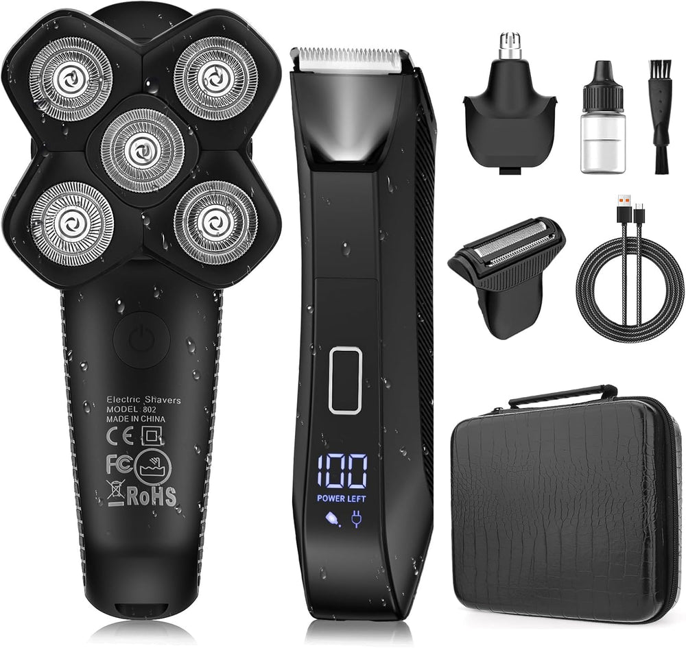 Suttik Manscape front view showing complete grooming kit and benefits of all-in-one convenience