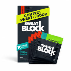 SweatBlock front packaging showing original 10 ct for trusted sweat control