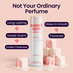 Sweetums being applied to wrist for targeted, long-lasting fragrance benefit