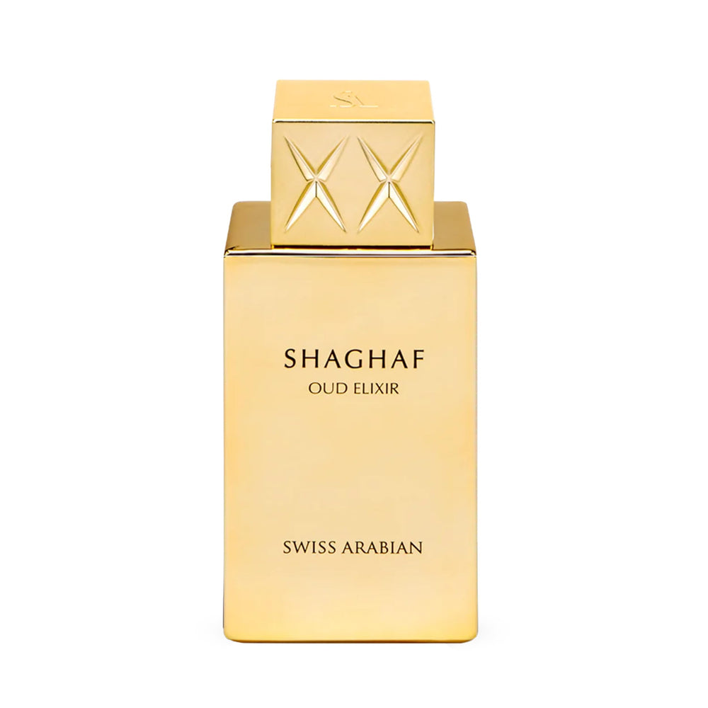 Swiss Arabian bottle front view showing elegant packaging and luxurious appeal