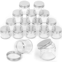 Swpeet front view 2oz jar showing clear glass and silver lid for easy identification