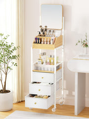SWTYMIKI front view with mirror showing organized cosmetics and quick access