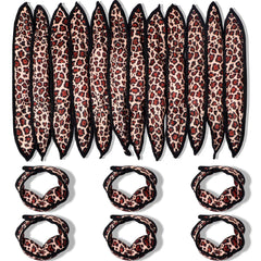 Syhood front packaging of 48 leopard cloth curlers showing quantity and colors, easy styling