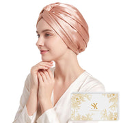 SYSYERAN rosegold bonnet front packaging shows premium presentation and gifting benefit