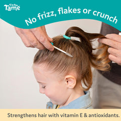 T is for Tame application on baby hair smoothing flyaways with one swipe