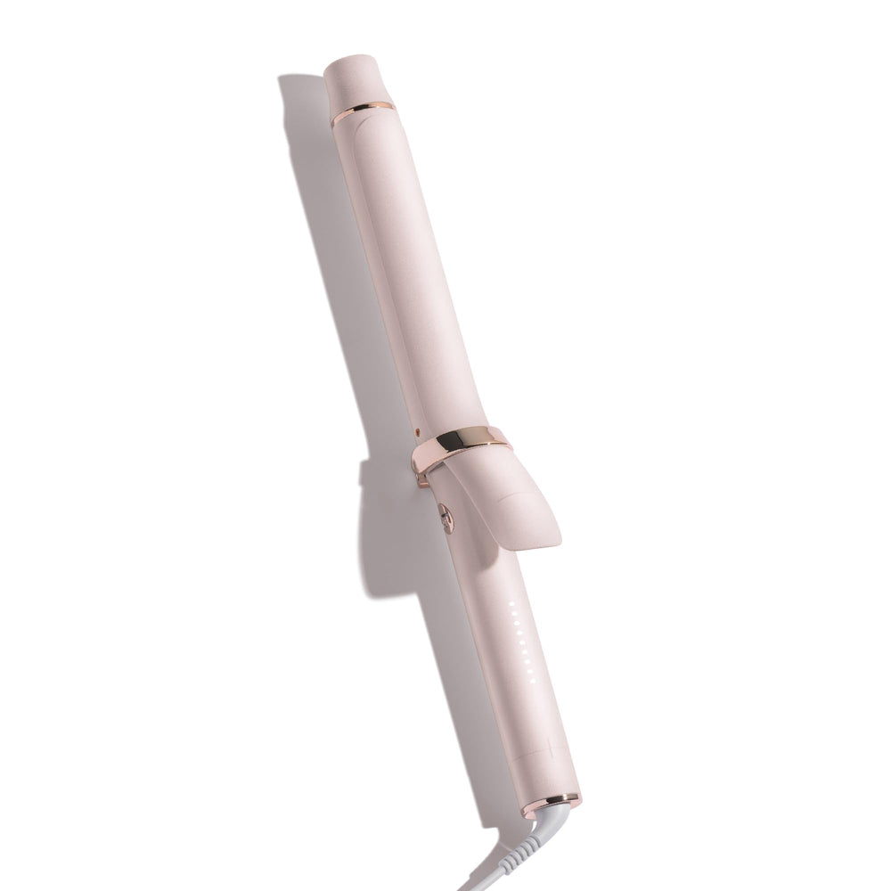 T3 front view of curling iron showing extra-long barrel and ergonomic handle for fast styling