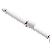 T3 front view of SinglePass Curl X showing barrel and clip with professional styling benefit