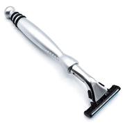 Taconic shave heavyweight razor front view showing sturdy build and balance