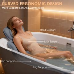 TAdgnba pillow in tub lifestyle shot showing ergonomic relaxation