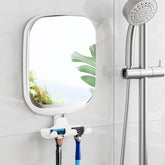 TAILI shower mirror front view showing clear fogless reflection and safe design