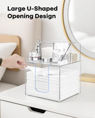 TAINESS top compartment filled with skincare showing organized product storage