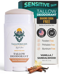 Tallowbourn front packaging showing 3oz deodorant and branding for clear product ID