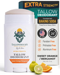 Tallowbourn front packaging shows fresh orange bergamot scent and clear labeling benefit