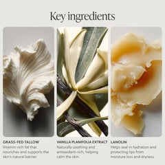 TALOVA balm applied on lips showing immediate smoothness and visible softening benefit