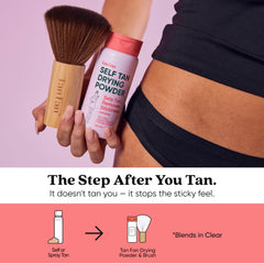 Tan Fan XL bamboo brush close-up demonstrating soft bristles for gentle application