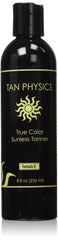 Tan Physics bottle front packaging showing label and natural bronze benefit