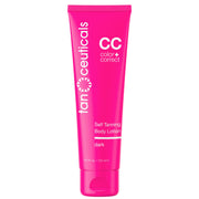 Tanceuticals front packaging showing dark lotion and brand clarity