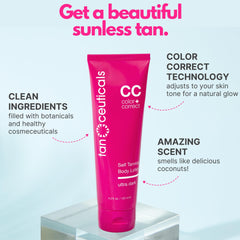 Tanceuticals lotion texture close-up highlighting smooth blendability