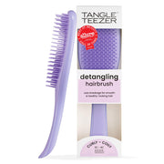 Tangle Teezer front view showing compact purple brush and ergonomic shape for easy handling