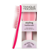 TANGLE TEEZER front view in sweet pink showing compact finish and easy grip benefit