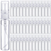 Tanlade front view of 300 clear 5ml spray bottles showing bulk convenience