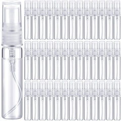 Tanlade front view of 300 clear 5ml spray bottles showing bulk convenience