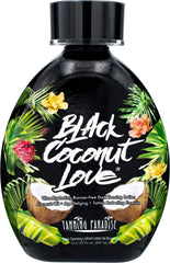TANNING PARADISE front bottle shot showing label and hydrating benefit