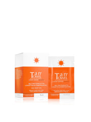 TanTowel Plus front packaging showing 10-pack towelettes for convenient bronzing