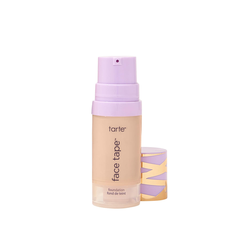 tarte front bottle showing travel-size packaging and compact coverage benefit