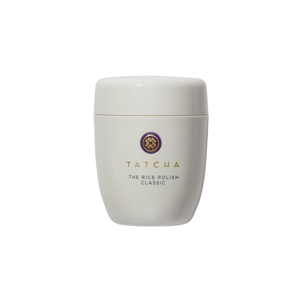 TATCHA jar front view showing product packaging and elegant finish benefits