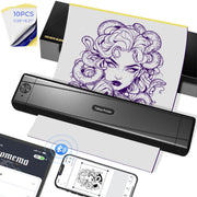 TATTMUSE front view showing compact printer and portability benefit