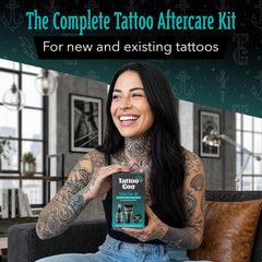 Tattoo Goo antimicrobial soap pump bottle demonstrating gentle cleansing