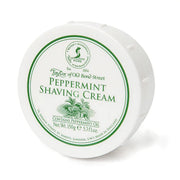 Taylor of Old Bond Street bowl front showing label and peppermint scent benefit