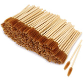 Tbestmax front packaging of 300 bamboo-handled spoolies showing quantity and brown heads for hygienic use