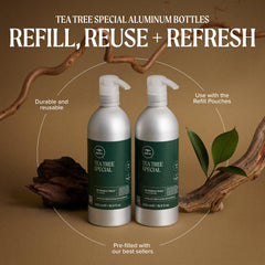 Tea Tree cap and pump detail demonstrating easy dispensing benefit