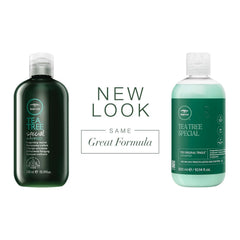 Tea Tree products in hand displaying bottles and gel for easy size and usage context